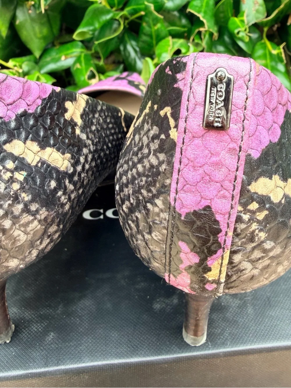 COACH Lacey Multi Python Pointed Toe Pumps - Picture 3 of 5